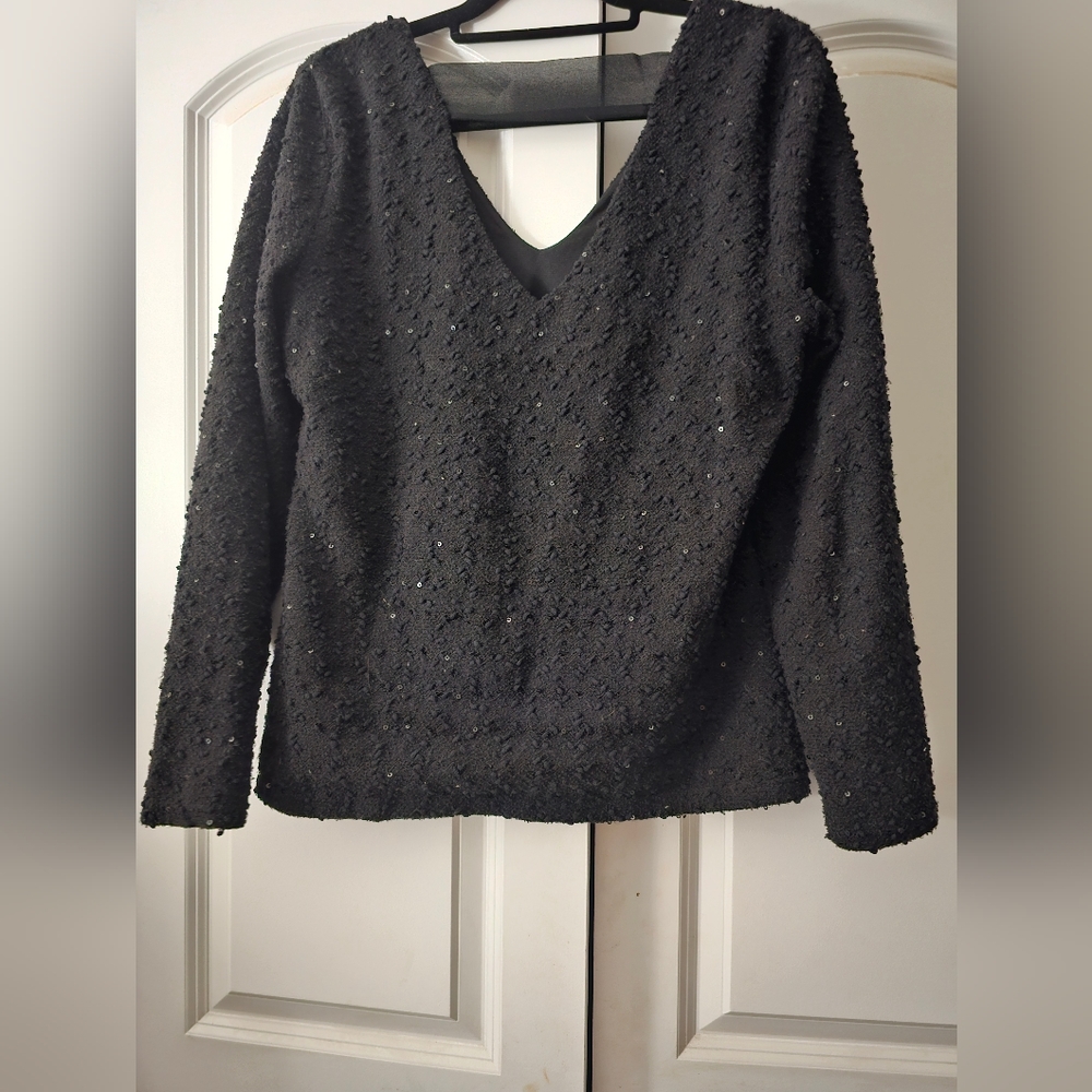 JLO JENNIFER LOPEZ BLACK SWEATER WOMEN SIZE LARGE